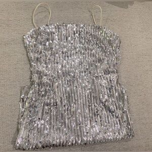 SOLD ON DEPOP Silver sequin dress